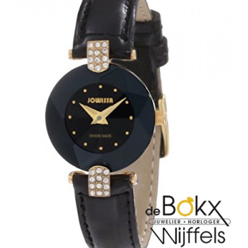 Horloge - J5.007.M jowissa horloge van de collectie Facet Strass, de kast  is roestvrij Edelstalen met Kristalstenenbezetting en gehard Mineraalglas  met Ster cut het horloge is 3 ATM waterdicht getest.