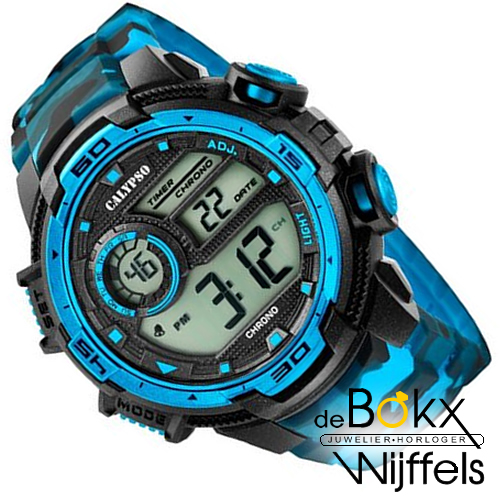 Digitaal calypso horloge leger blauw K5723/4 - 58280 Digitaal calypso horloge leger blauw K5723/4 - 58280