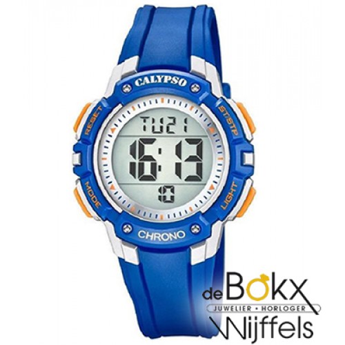 Kinderhorloge digitaal Calypso blauw met lampje - 57384 Kinderhorloge digitaal Calypso blauw met lampje - 57384