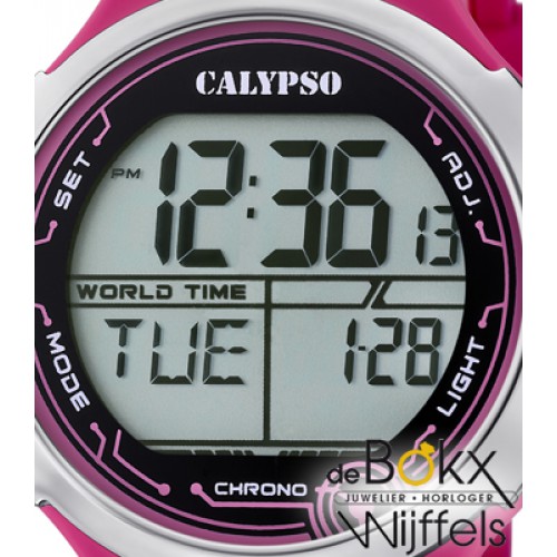 Kinderhorloge digitaal Calypso roze met lampje - 57390 Kinderhorloge digitaal Calypso roze met lampje - 57390