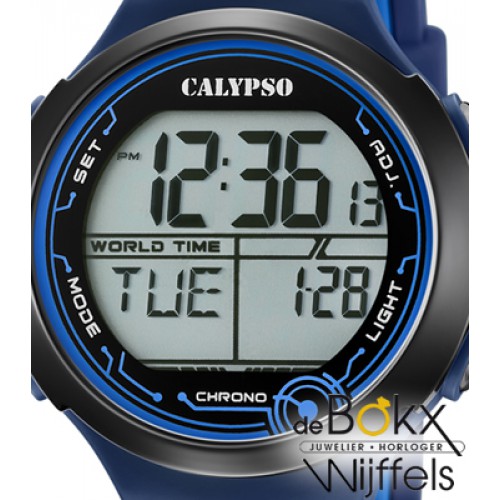 Kinderhorloge digitaal Calypso blauw met lampje - 57387 Kinderhorloge digitaal Calypso blauw met lampje - 57387