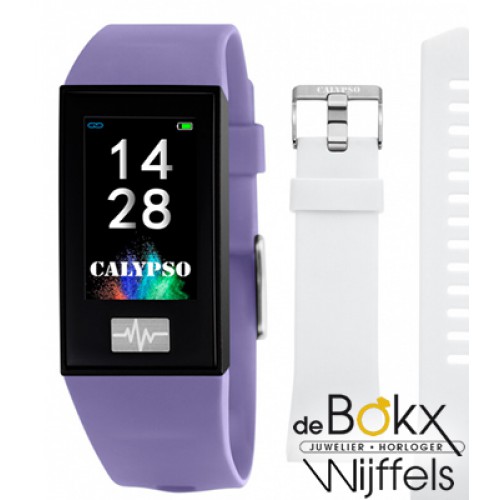 Smartime Calypso watches Fitness tracker horloge paars / wit - 57393 Smartime Calypso watches Fitness tracker horloge paars / wit - 57393