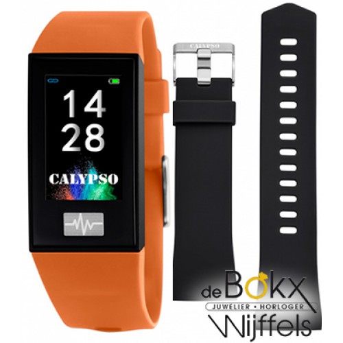 Smartime Calypso watches Fitness tracke horloge orange /zwart - 57394