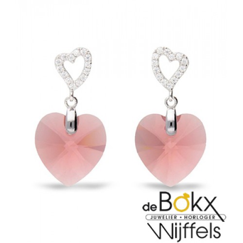 Spark tender heart oorknoppen hangend roze - 54395 Spark tender heart oorknoppen hangend roze - 54395