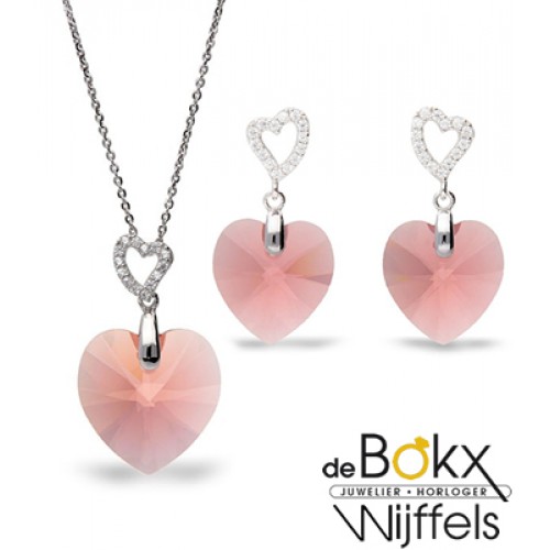 Spark tender heart oorknoppen hangend roze - 54395 Spark tender heart oorknoppen hangend roze - 54395