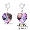 Oorbel met hartje swarovski in zilver - 56950 Oorbel met hartje swarovski in zilver - 56950