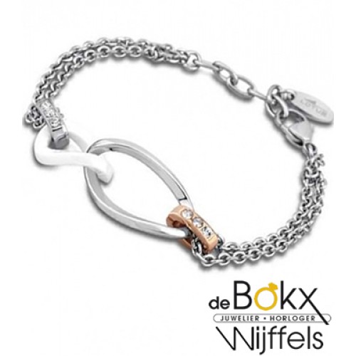 Bedelarmband Lotus staal rozé en ceramic - 51493 Bedelarmband Lotus staal rozé en ceramic - 51493