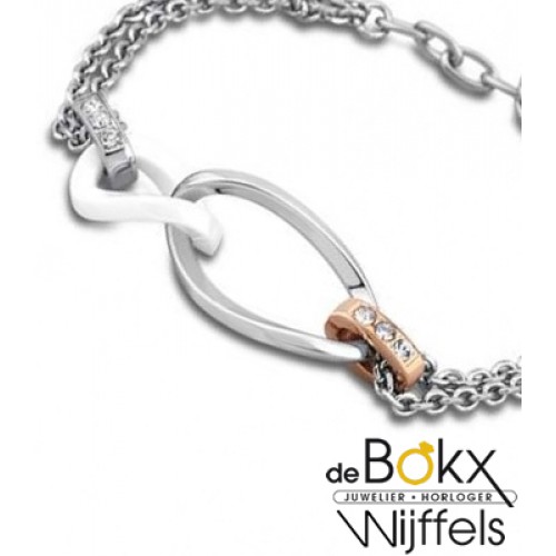 Bedelarmband Lotus staal rozé en ceramic - 51493 Bedelarmband Lotus staal rozé en ceramic - 51493