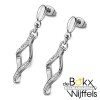 Lotus stalen oorknoppen met hanger en swarovski - 55359 Lotus stalen oorknoppen met hanger en swarovski - 55359