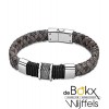 Lederen armband van Lotus is grijs leer en staal - 57099 Lederen armband van Lotus is grijs leer en staal - 57099