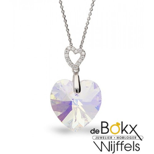 Spark ketting met hartjes hanger "teander heart en swarovski" - 54150 Spark ketting met hartjes hanger "teander heart en swarovski" - 54150