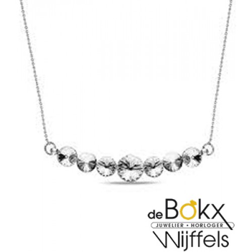 Spark collier zilver Smile met witte swarovski - 57039 Spark collier zilver Smile met witte swarovski - 57039
