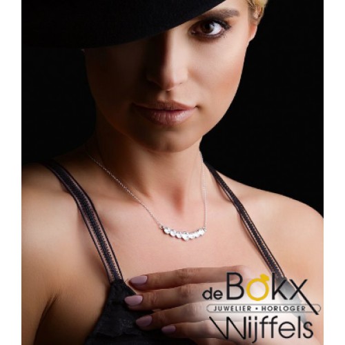 Spark collier zilver Smile met witte swarovski - 57039 Spark collier zilver Smile met witte swarovski - 57039
