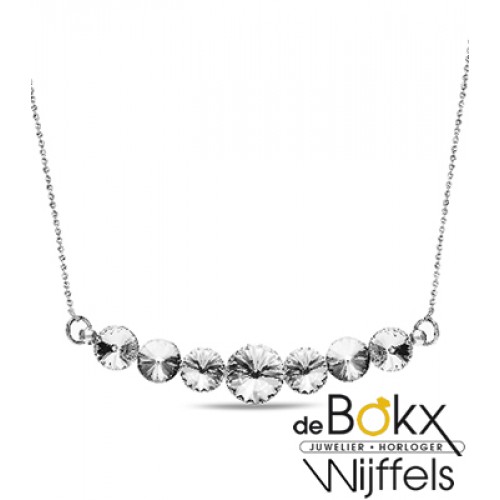 Spark collier zilver Smile met witte swarovski - 57039 Spark collier zilver Smile met witte swarovski - 57039