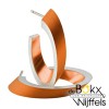 Clic by suzanne oorbellen O21O oranje kleur creool ovaal in verstek met steker - 57736