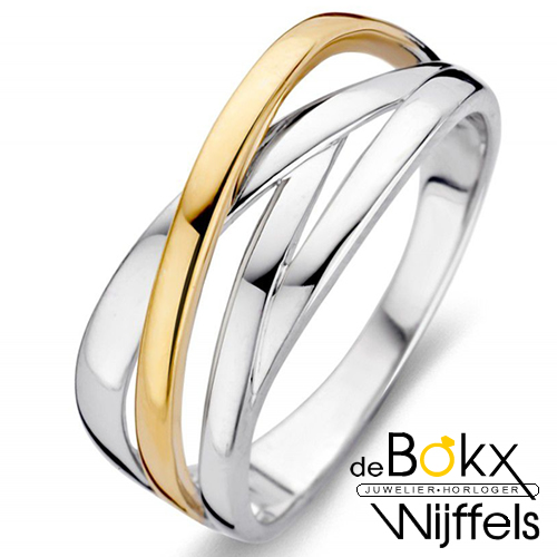 ring zilver met goud maat 52 - 58035 ring zilver met goud maat 52 - 58035