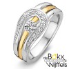 ring zilver, goud en zirkonia steentjes in maat 54 - 58037 ring zilver, goud en zirkonia steentjes in maat 54 - 58037
