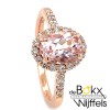 roze gouden ring met diamant en Morganiet maat 54 - 58142 roze gouden ring met diamant en Morganiet maat 54 - 58142