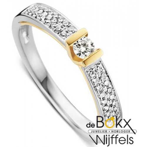 Gouden ring met diamant 0.26crt - 57052 Gouden ring met diamant 0.26crt - 57052