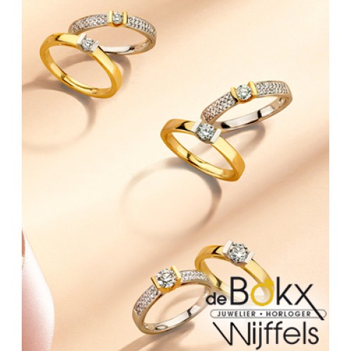 Gouden ring met diamant 0.26crt - 57052 Gouden ring met diamant 0.26crt - 57052