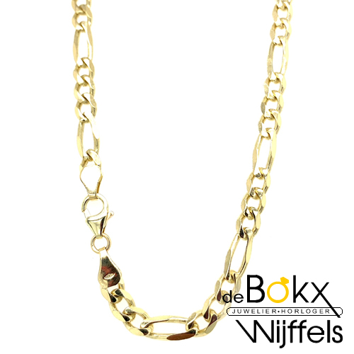 figaro ketting geelgoud 5mm 60cm massief - 58404 figaro ketting geelgoud 5mm 60cm massief - 58404
