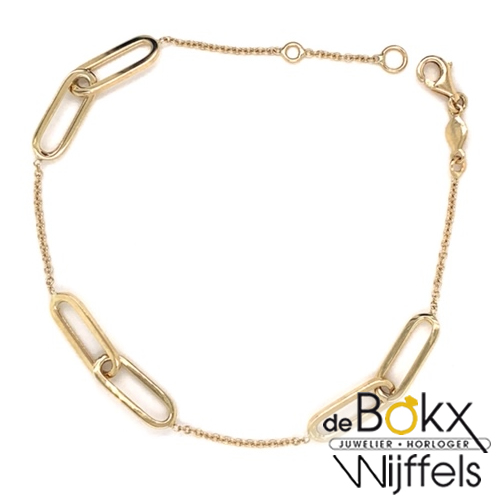 Gouden armband anker met vierkanten buis - 57530 Gouden armband anker met vierkanten buis - 57530