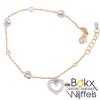 Gouden armband met hartjes voor de fijne polsen - 57541 Gouden armband met hartjes voor de fijne polsen - 57541
