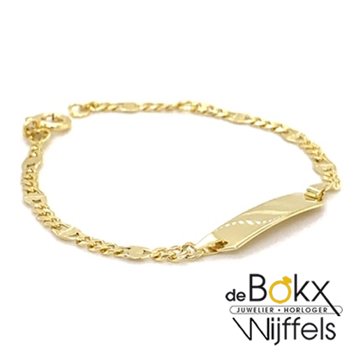 Baby armband fantasieschakel 8 karaat goud - 52959 Baby armband fantasieschakel 8 karaat goud - 52959