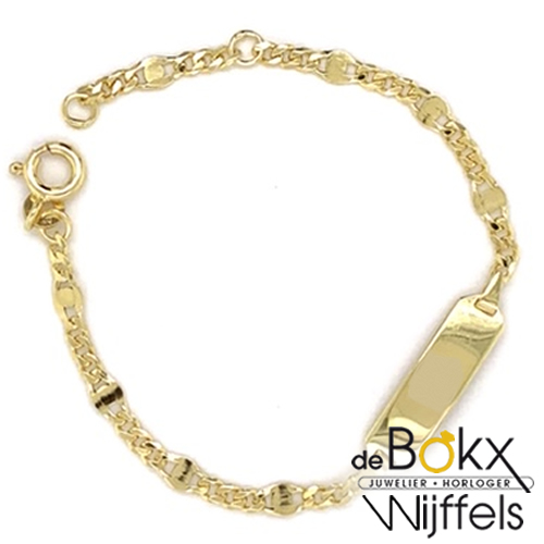 Baby armband fantasieschakel 8 karaat goud - 52959 Baby armband fantasieschakel 8 karaat goud - 52959