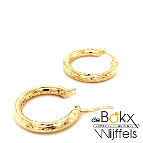 Geel gouden oorringen 20mm - 55389 Geel gouden oorringen 20mm - 55389