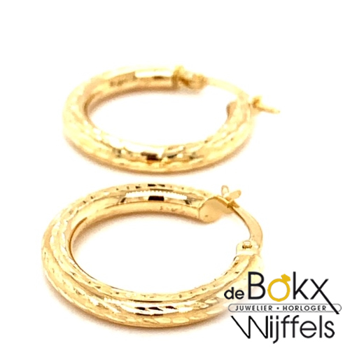 Geel gouden oorringen 20mm - 55389 Geel gouden oorringen 20mm - 55389