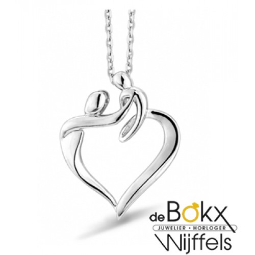 M' Amour hanger hartje moeder en kind zilver Z.40 - 56187 M' Amour hanger hartje moeder en kind zilver Z.40 - 56187
