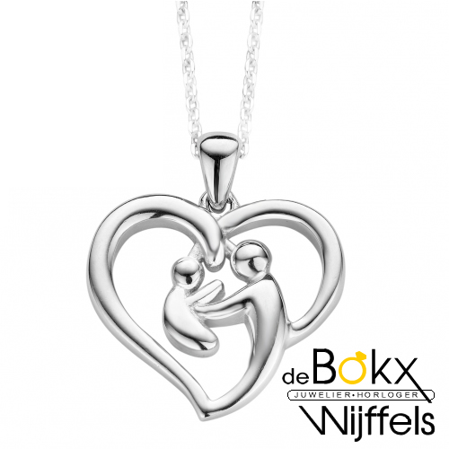 M' Amour hanger hartje moeder en kind zilver Z.45 - 56188 M' Amour hanger hartje moeder en kind zilver Z.45 - 56188